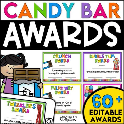 Looking for some fun end of the year activities for your 3rd, 4th, and 5th grade students? Check out these great 7 end of classroom activities, including a bulletin board, countdown ideas, student gifts, memory books, summer packets, reading escape room, and more! Perfect for end of year class parties and classroom theme ideas. Awards For Students, Candy Awards, Classroom Certificates, Candy Bar Awards, End Of The Year Celebration, Classroom Awards, Summer Packet, Class Awards, Summer Reading Challenge