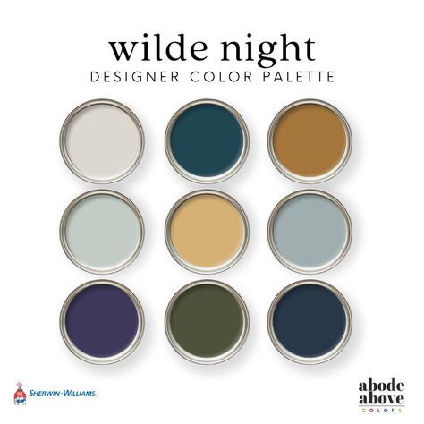 Wilde Night Home Color Palette Sherwin Williams 2024 Whole House Color Scheme Interior Paint Design Blue, Green, Gold, Purple, Teal - Etsy Peacock Paint Palette, Best Deep Teal Paint Color, Teal Paint Palette Colour Schemes, Gray Brown Blue Green Color Palette, Teal And Green Color Palette, Green Blue Yellow Color Palette, Jewel Tone Paint Colors, Purple And Green Color Palette, Blue Green Paint Colors