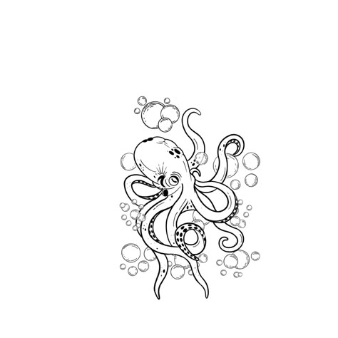 Octopus Flash Tattoo, H2o Tattoo, Limbo Tattoo, Octopus Thigh Tattoos, Printable Tattoos, Ocean Drawing, Octopus Tattoo Design, Octopus Tattoos, Single Line Tattoo