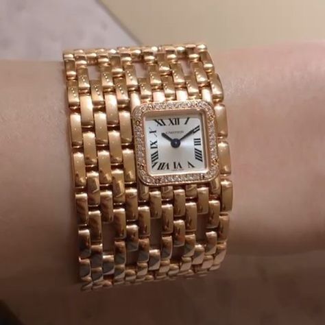 The new magnificent Panthere Cuff bracelet watch from @cartier is just truly a piece of fine jewelry 💎💎💎💎 #awatchisapieceofjewelry 💎💎💎💎 Watch And Bracelet Stack, Ankle Jewelry, Cuff Watch, Square Watch, Anklet Bracelet, Bracelet Stack, Arm Warmers, Cuff Bracelet, Cartier