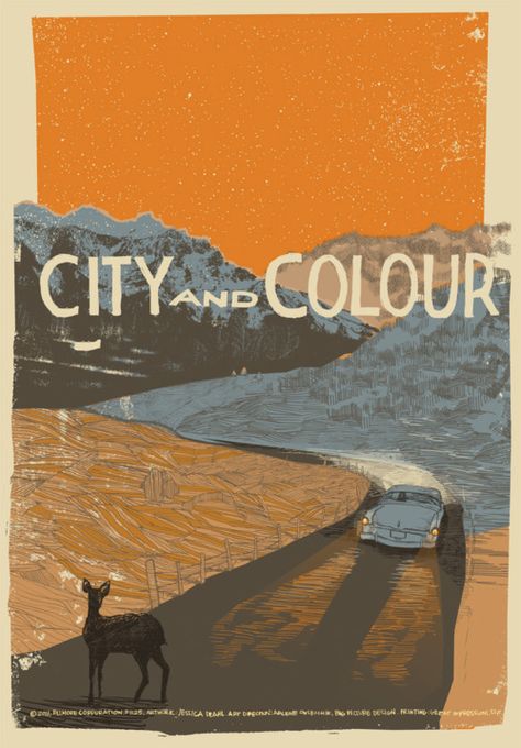 * Dallas Green, Colour Poster, City And Colour, Poster City, Concert Poster, Tour Posters, Gig Posters, Band Posters, Concert Posters