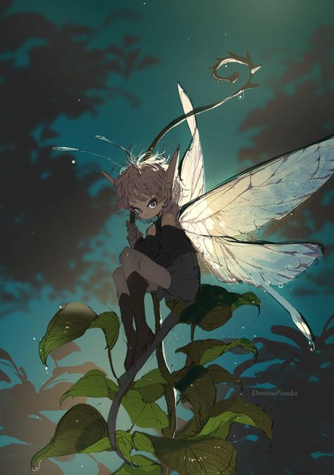 Demizu Posuka, Fairy Artwork, Paintings And Drawings, Arte Sketchbook, Anime Fairy, Fairy Art, Dandy, Fantasy Character Design, Fantasy Creatures