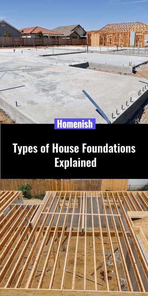 Home Addition Foundation, Wood Foundation House, Diy House Foundation, Types Of Foundation Construction, Diy Foundation House, Home Foundation Ideas, Building Foundation Construction, House Foundation Ideas, Construction Knowledge