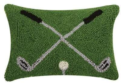 Canora Grey Cross Golf Clubs Hook Pillow Canora Grey Hook Pillow, Hooked Pillow, Classic Golf, Hooked Wool, Wool Throw Pillows, Wool Throw, Cotton Throw Pillow, Throw Pillow Sets, Wool Pillows