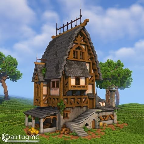 Portal Design Minecraft, Nether Portal Design, Minecraft Building Designs, Medieval Home, Odyssey Art, Nether Portal, Minecraft Shops, Minecraft Steampunk, Rumah Minecraft Sederhana