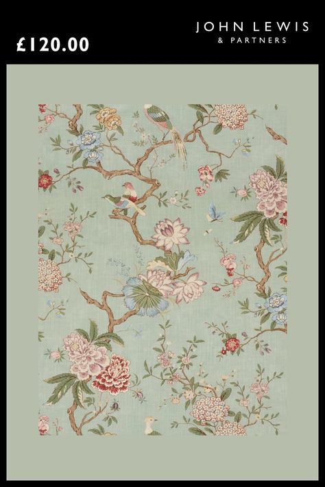 Blue Floral Wallpaper, Gp&j Baker, Victorian Wallpaper, Vintage Flowers Wallpaper, 3d Cnc, Chinoiserie Wallpaper, Exotic Birds, Made To Measure Curtains, Roman Blinds