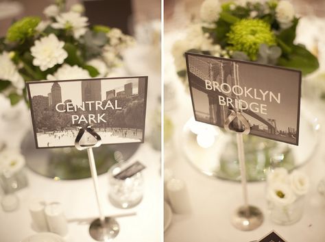 New York Table Names Nyc Themed Wedding Favors, New York Theme Wedding Ideas, Nyc Theme Wedding, Nyc Themed Wedding, New York Themed Wedding, Chic White Wedding, New York Theme Party, New York Party, New York Theme