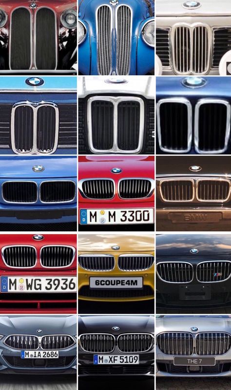 Evolution of the BMW Kidney Grille Bmw Evolution, Bmw Lights, Bmw E30, Bmw Cars, Automotive Design, Design Graphique, Race Cars, Evolution, Motorcycles