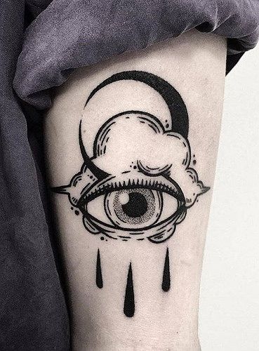 Photo | 27 Bold Illustrations Blackwork Tattoos - #tattoos #… | Flickr Tato Tradisional, Alfabet Font, Crescent Moon Tattoo, Kunst Tattoos, Blackwork Tattoos, Inspiration Tattoos, Cat Tattoos, Tiny Tattoo, Eye Tattoo