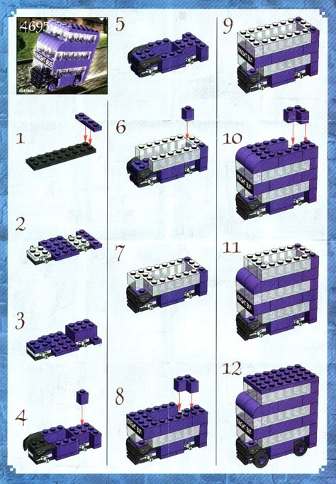 Lego Directions, Harry Potter Knight Bus, Lego Harry Potter Moc, Harry Potter Corner, Lego Therapy, Harry Potter Projects, Knight Bus, Instructions Lego, Lego Hogwarts