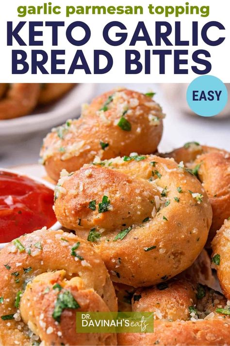 Keto Garlic Bread Bites, Healthy Garlic Bread Alternative, Keto Garlic Cheese Bread, Keto Garlic Breadsticks, Keto Garlic Knots, Garlic Bread Bites, Parmesan Bread Bites, Keto Rolls, Keto Garlic Bread