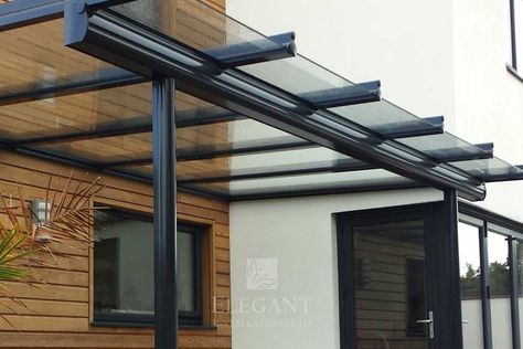 Balcony Roof Design, Glass Roof Extension, Glass Rooms, Roof Balcony, Glass Porch, Canopy Glass, Rain Shelter, Terrace Garden Design, Roof Extension