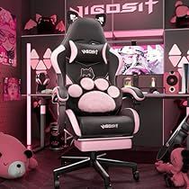 Cute Gaming Chair, Pink Office Chair, Cute Gaming, Gamer Chair, Ergonomic Computer Chair, Game Chair, Chair With Footrest, Comfortable Office Chair, Pink Office