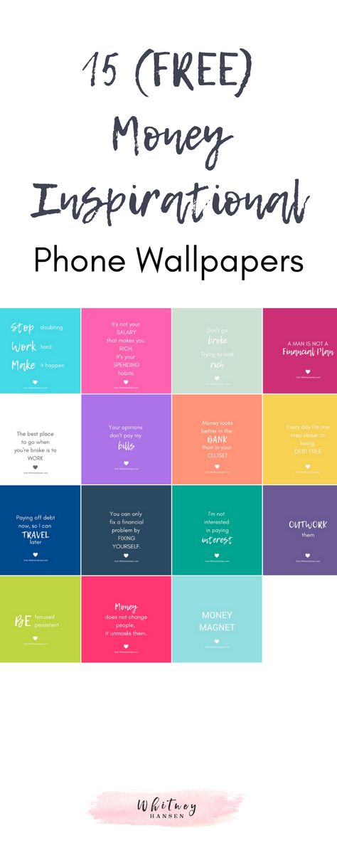 15 (Free)Inspirational Money Phone Wallpapers - Whitney Hansen | Money Coaching Save Money Wallpaper Iphone, Save Money Wallpaper, Money Coaching, Money Phone, Inspirational Phone Wallpaper, Money Wallpaper, Money Wallpaper Iphone, Saving Money Tips, Savings Planner