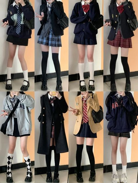 Otaku Girl Outfits, Style Uniform Ideas, Japanese Academia, School Uniform Japan, Outfit Ideas For School Uniform, Japan Fashion Casual, What To Wear To School, Anime School Uniform, Japan School Uniform