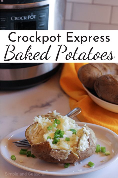 Crock Pot Baked Potatoes, Cooking Baked Potatoes, Crockpot Express, Crock Pot Potatoes, Date Night Outfit Classy, Electric Pressure Cooker Recipes, Easy Dinner Recipes Crockpot, Outfit Classy, Baked Potatoes