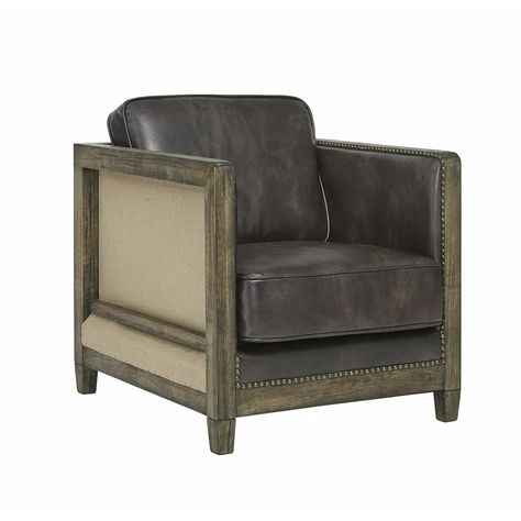 Foundry Select Tellier 26.88" Wide Armchair | Wayfair Brown Accent Chair, Hip To Be Square, Fabric Accent Chair, Leather Accent Chair, Accent Arm Chairs, Burlap Fabric, High Quality Furniture, Ashley Furniture, Living Room Seating