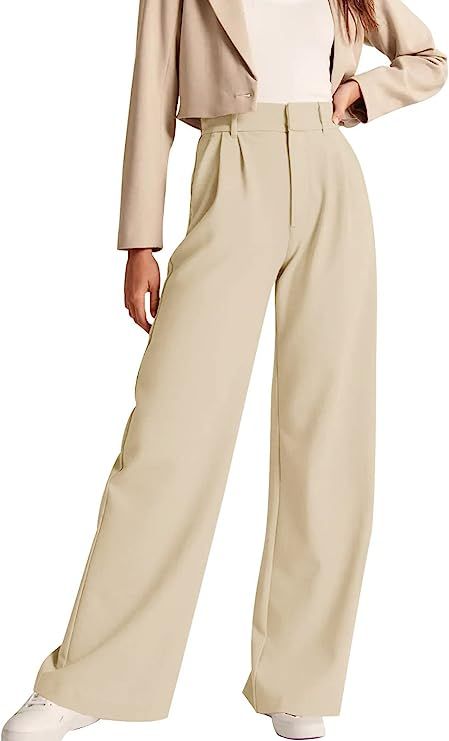 Womens Slacks Outfits, Chic Outfits For Work, High Waisted Work Pants, Amazon Closet, Womens Slacks, Fall Outfit Women, High Waisted Pants Work, Work Pants For Women, Flowy Trousers