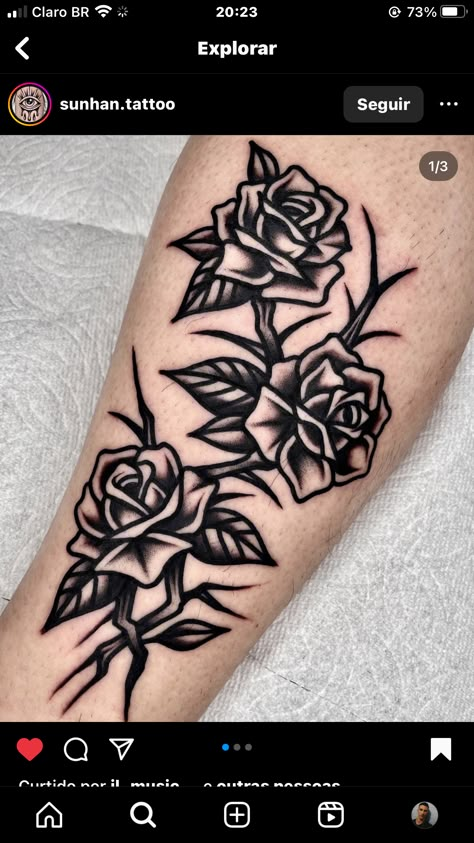 Skull Plant Tattoo, Traditional Black And Grey Tattoos, Traditional Tattoo Rose, Old School Rose Tattoo, Rose Thorn Tattoo, Traditional Skull Tattoo, Traditional Rose Tattoo, Cloud Tattoo Design, Flower Vine Tattoos