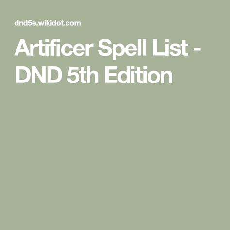 Dnd Artificer Spells, Dnd Artificer, Dnd Spells, Dnd 5, Dnd 5e Homebrew, Healing Spells, Dnd Ideas, Magic Spells, World Building