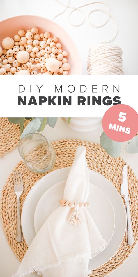 Beach Dinner Parties, Modern Napkin Rings, Diy Napkin Holder, Napkin Rings Diy, Beaded Napkin Rings, Diy Napkins, Napkin Holders, Instagram Reel, Napkin Folding