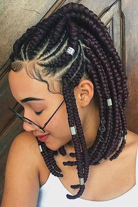 Protective Hairstyles Half Up Half Down, Short Bob Braids, Short Braid, Bob Braids Hairstyles, Short Box Braids Hairstyles, Short Box Braids, Bob Braids, Afrikaanse Mode, Braids Hairstyles Pictures