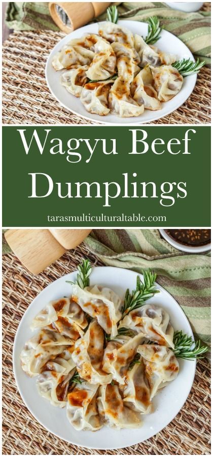 Beef Dumplings Recipe, Beef Gyoza, Wagyu Recipes, Sabbath Meals, Gyoza Wrappers, Wagyu Beef Recipe, Japanese Appetizer, Sweet Potato Dumplings, Beef Dumplings