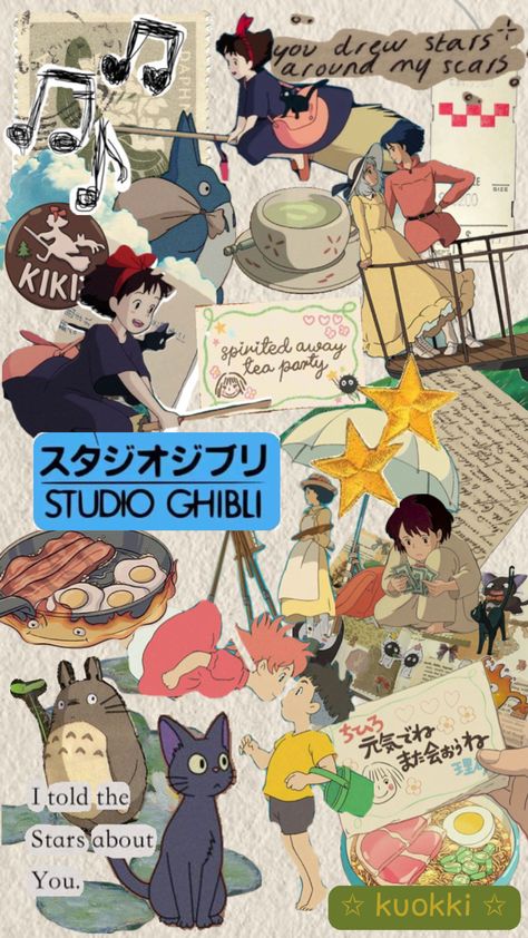 Studio Ghibli Collage made by @✩ kuokki ✩ Studio Ghibli Collage, Ghibli Collage, Movie Collage, Studio Ghibli Background, Studio Ghibli Characters, Ghibli Artwork, Bling Wallpaper, Studio Ghibli Art, Anime Backgrounds Wallpapers