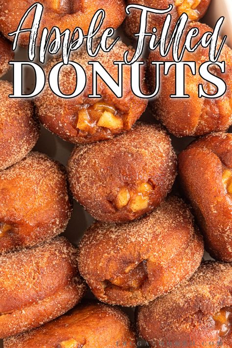 Baked Apple Donuts Recipe, Apple Donuts Recipe, Apple Pie Donut, Apple Donut, Potato Donuts, Cream Filled Donuts, Amazing Dessert Recipes, Fall Food Recipes, Bread Cinnamon Rolls