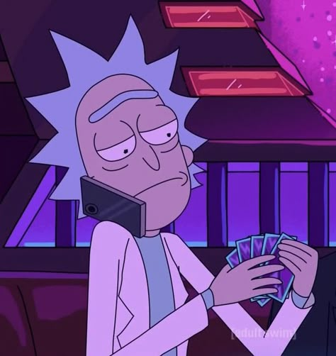 Rick And Morty, A Cartoon, Cartoon Character, Cell Phone, Screen