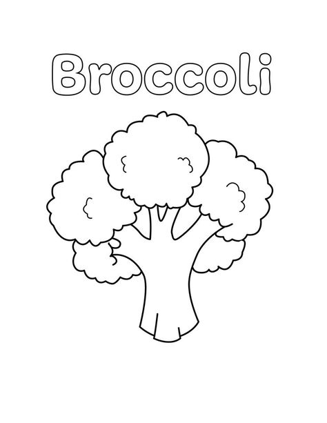 Broccoli Coloring Page Spring Fruits, Coloring Pages Activities, Butterflies Classroom, Vegetable Coloring Pages, Vegetable Drawing, Bee Family, Kawaii Fruit, Spring Fruit, Preschool Colors