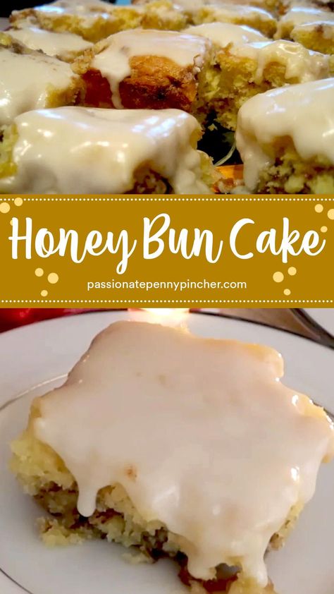 Honeybun Cake Recipe, Happy Birthday Jesus Cake, Jesus Cake, Honeybun Cake, Half Cake, Honey Bun Cake, Boxed Cake Mixes Recipes, Bun Cake, Baking Pies