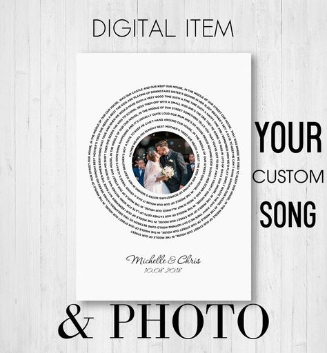 Custom Song Lyrics Wall Art Custom Vinyl Record Art Print | Etsy Ukraine Custom Vinyl Record, Wedding Song Lyrics, Song Lyric Print, Vinyl Record Art, First Home Gifts, Record Art, Bedroom Signs, Song Lyric, Lyric Prints