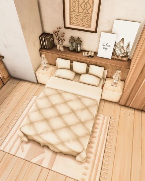 Forest Cottage Interior, Sims Bedroom, Moden House, Sims 4 Builds, Sims 4 Modern House, Sims 4 Beds, Bed Nook, Sims Freeplay Houses, Forest Cottage