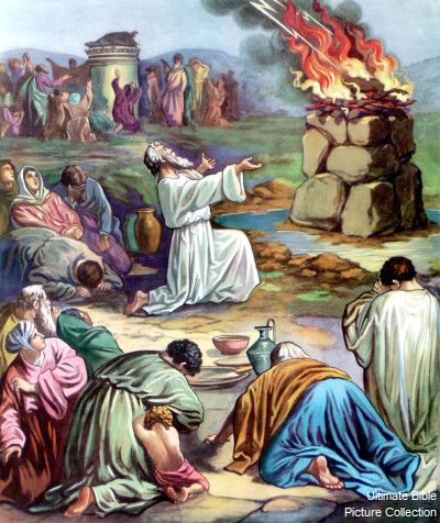 1 Kings 18 Bible Pictures: The showdown on Mount Carmel Bible Heroes, Old Testament Bible, Bible Drawing, 1 Kings, Religious Pictures, Bible Images, Bible Illustrations, Christian Images, Bible Pictures