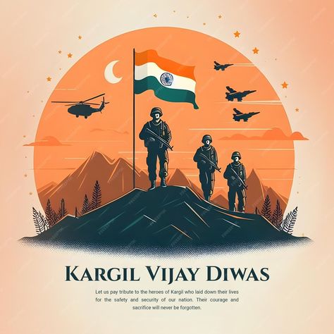 Premium PSD | Kargil Vijay Diwas 26th July India Celebration Social Media Post Template Banner Kargil Vijay Diwas Creative, Vijay Diwas Poster, Kargil Diwas, Kargil Vijay Diwas, Army Wallpapers, Vijay Diwas, National Defence Academy, Indian Army Wallpapers, Hindi Calligraphy