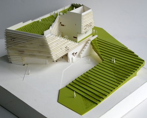 5160348_sjw-nao-villa-62-ordos-20 Architectural Model, Landscape Model, Arch Model, Architecture Model Making, Green Architecture, Architecture Student, Architecture Presentation, Architectural Inspiration, Concept Architecture