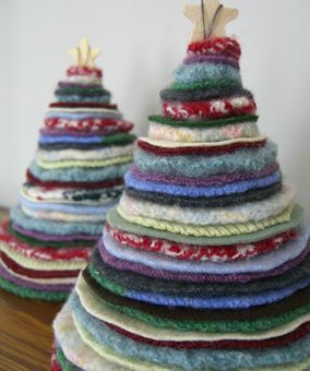 Sweater Tree, Sweater Projects, Sweater Crafts, Recycled Wool Sweater, Christmas Decorations Cheap, Recycled Sweaters, Charity Shops, Old Sweater, Scrap Material