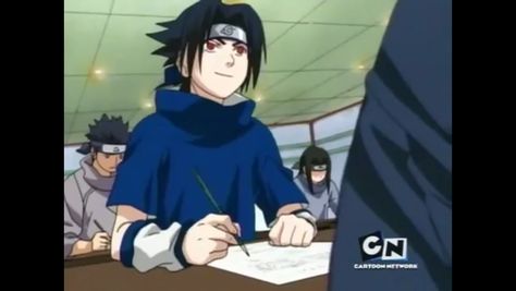 I wish I could use the Sharingan to copy from someone during a test haha xD Sasuke Uchiha Chunin Exams, Sasuke Uchiha Funny Face, Sasuke Grown Up, Chunin Exams, Sasuke Uchiha Gif Pfp, Naruto Episodes, Sasuke Screencaps, Sasuke Uchiha Sakura Haruno, Sasuke And Itachi