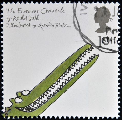 2006 British #stamp depicting Dahl's The Enormous Crocodile. Click to see more detail. #Stamps The Enormous Crocodile, Roald Dahl Day, Quotes To Post, Roald Dahl Quotes, James And The Giant Peach, Greatest Quotes, Charlie And The Chocolate Factory, The Giant Peach, Fabulous Quotes