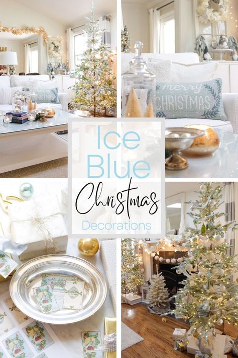 Happy Holidays! Let’s look at my Ice Blue Christmas Decorations to see how I created my 2021 Christmas tree decorating with ice blue, green and, white decor! Today, I share all of the behind-the-scenes inspiration, and decor ideas to design this frosted forest. Frosted Forest Christmas Decor, Green And White Decor, Teal Christmas Decorations, Blue Christmas Decorations, Blue Christmas Tree Decorations, Mint Decor, Blue Christmas Decor, Christmas Tree Decorating, Turquoise Decor