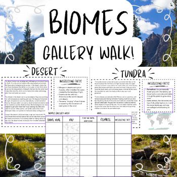 This Biomes gallery walk is perfect for your Biomes unit and adds some reading to your science lesson! Each page features one biome of the world. It includes a short passage on the biome that details the biome's climate, animal and plant adaptations found there, and where the biome is located!Students will fill out the answer sheet as they go. The sheet requires students to read each passage thoroughly and record the biome's name, where it's located, its climate, and animal and plant adaptations Plant Adaptations Activities, Teaching Biomes, Ecosystem Project, Biomes Project, Rainforest Biome, Ecosystems Projects, Plant Adaptations, Farmhouse Classroom, Short Passage