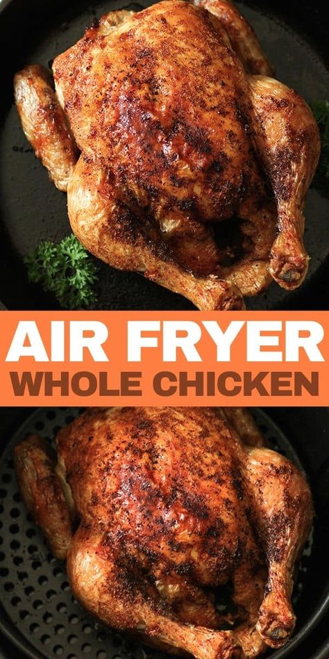 Air Fryer Whole Chicken, Divine Recipes, Cooking Whole Chicken, Spatchcock Chicken, Savory Bites, Whole Chicken Recipes, Air Fryer Oven Recipes, Air Fry Recipes, Fry Recipes