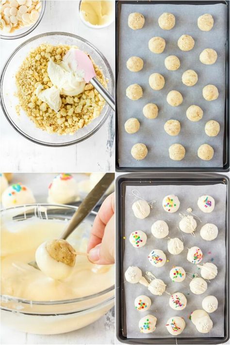 HOW TO MAKE CAKE BALLS Easy Cake Balls Recipe, Christmas Cake Balls, Cake Balls Recipe, Duncan Hines Cake, Cake Pop Recipe Easy, Easy Christmas Candy Recipes, Cake Ball Recipes, Cake Dip, Delicious Christmas Desserts