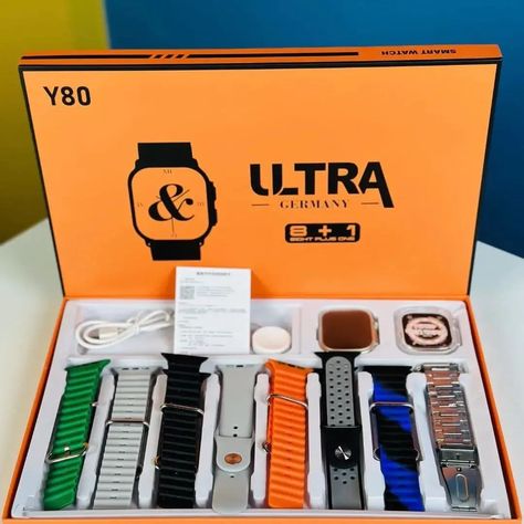 Y80 Ultra H20 Ultra S100 Ultra, I20 Ultra , 7 in 1 Smart Watch 2.02 inch high-definition large screen high configuration version strap + Airpods combination+case https://click.daraz.pk/e/_bdU6fLx Highlights: • The 8in1 Y80 Ultra Combination smartwatch comes with 8 interchangeable watch straps bands, allowing you to switch up your style to match any occasion. • The TFT display type with tempered glass ensures that your watch face is protected from scratches and damage, while providing clear... Korean Heart, Watch Ultra, Watch Straps, Beauty Product, Watch Faces, Product Name, Smartwatch, Watch Strap, Lip Gloss