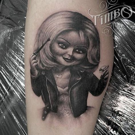 Chucky Tattoos, Tiffany Tattoo, Chucky Tattoo, Culture Tattoos, Girl Neck Tattoos, Brides With Tattoos, Bride Of Chucky, Anime Tattoos, Couple Tattoos