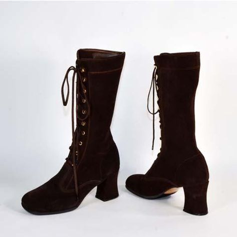 70s Boots, Digital Dress, Granny Boots, Lane Boots, Chunky Heel Boots, Brown Suede Boots, Gogo Boots, Chunky Heels Boots, Penny Lane