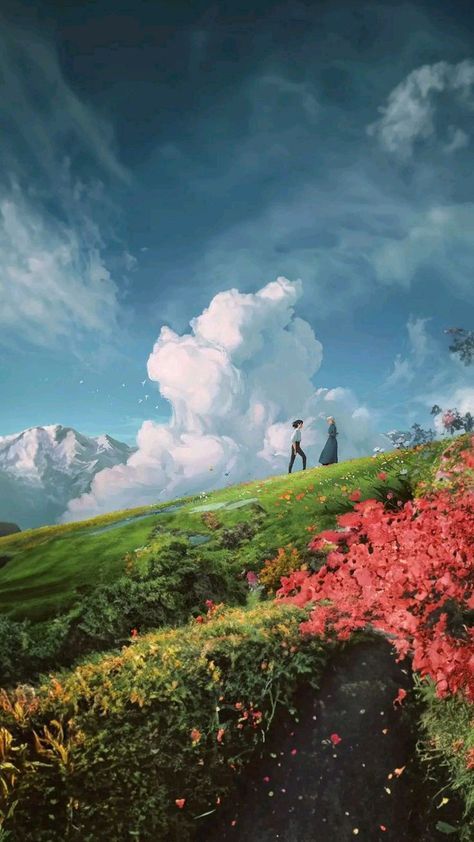 Castle Anime, قلعة هاول المتحركة, Howls Moving Castle Wallpaper, Ghibli Background, Fanart Ideas, 하울의 움직이는 성, Studio Ghibli Background, Phone Things, Howls Moving