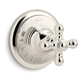 Kohler Vibrant Polished Nickel Cross Shower Handle Kohler Artifacts, Shower Parts, Chrome Fixtures, Metal Cross, Faucet Handles, Shower Valve, Artisan Design, Lowes Home Improvements, Control Valves