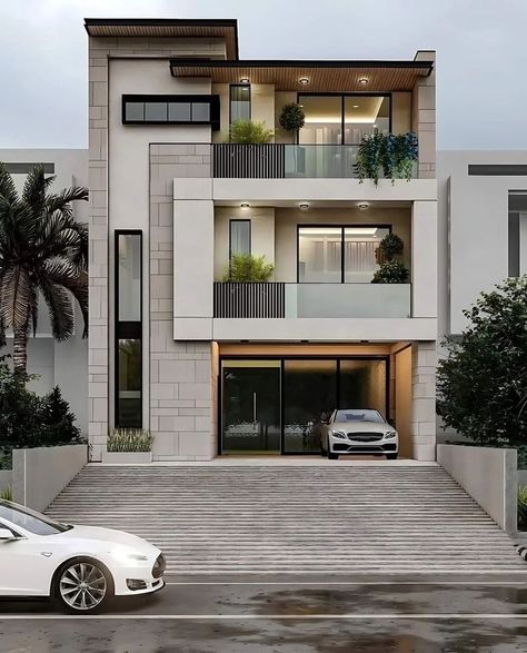 Duplex Exterior, Elevation Architecture, House Design Inspiration, Indian House Exterior Design, House Structure Design, Modern Elevation, Architecture Facade, Dubai Architecture, 3d Elevation